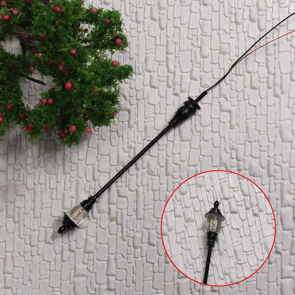 10Pcs Model Railway Train HO OO Scale Lamp Post Street Lights LEDs 104mm %e3%80%90kk0704%e3%80%91 I.38485553
