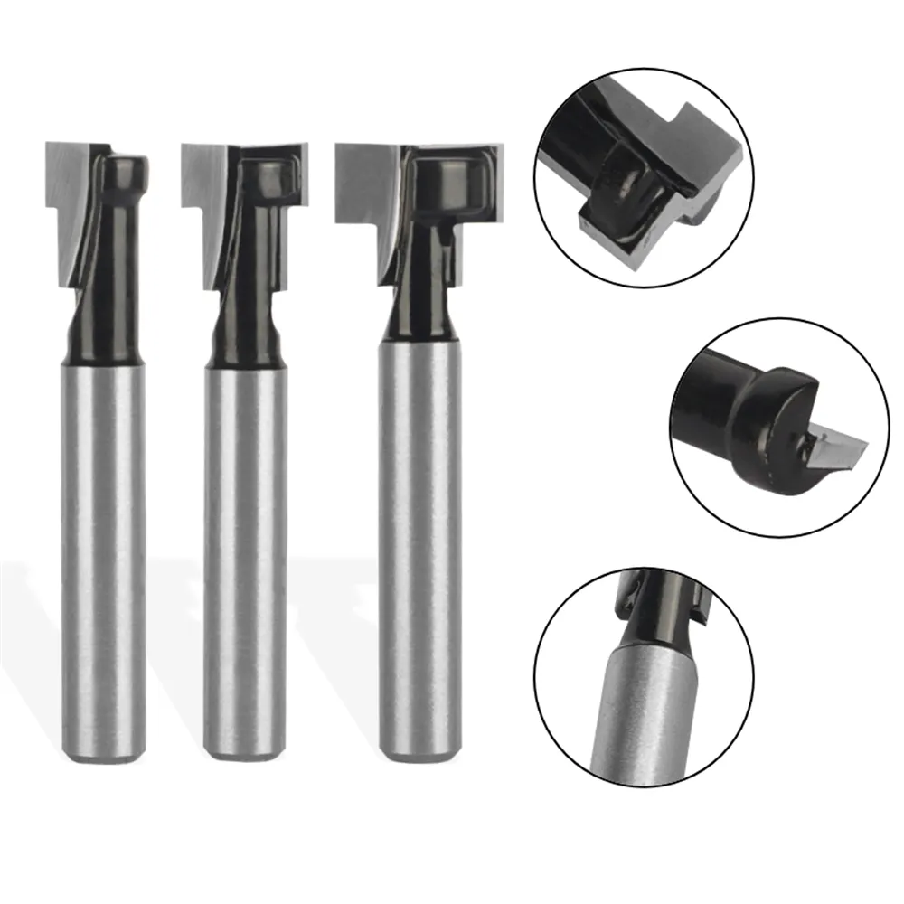 6mm 6.35mm 8mm Shank T-Slot Cutter Router Bit Set for Woodworking from ...