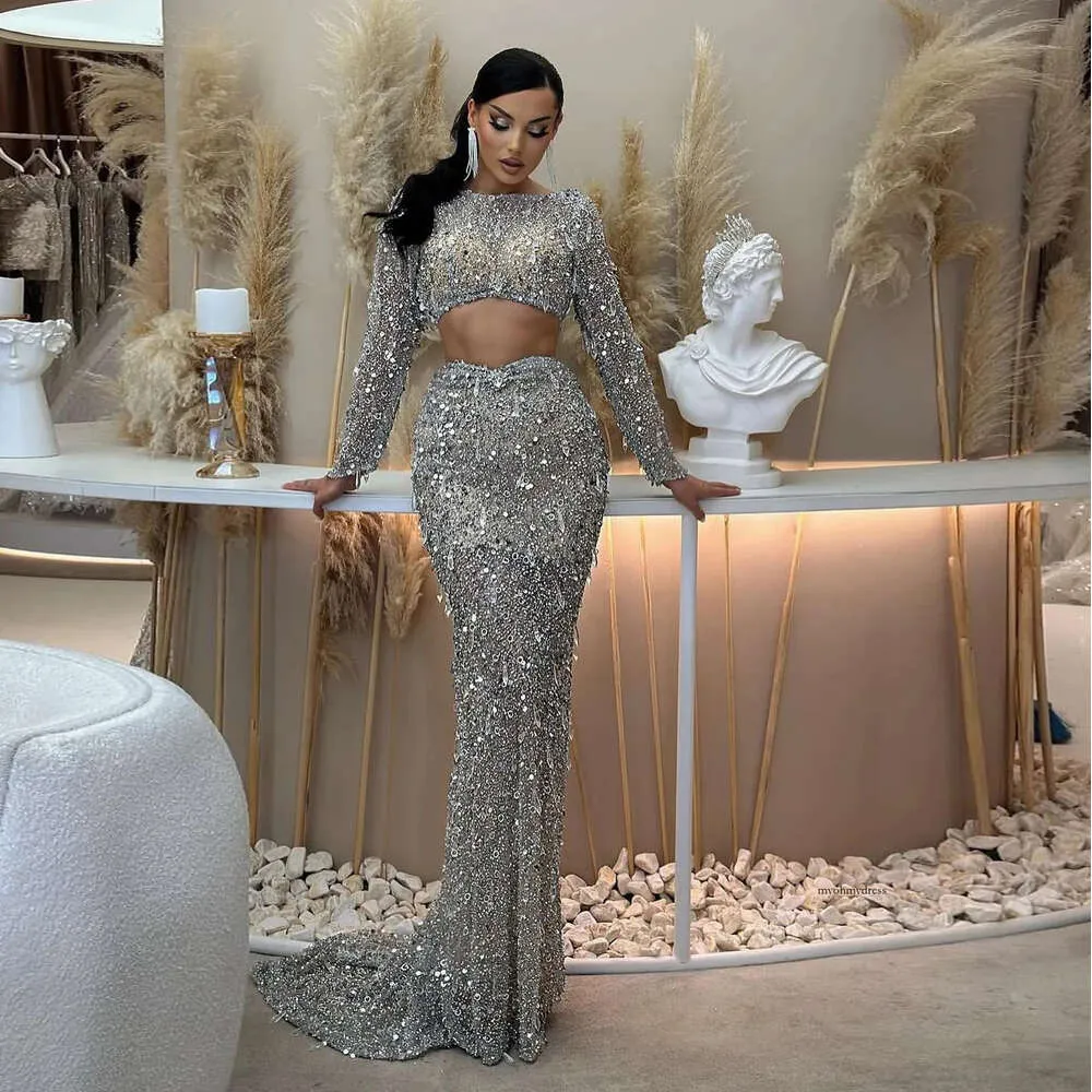 purple sequin mermaid dress Purple Iridescent Sequins Spaghetti Straps Lace-Up Mermaid Long Prom Dress with Slit Purple / 2