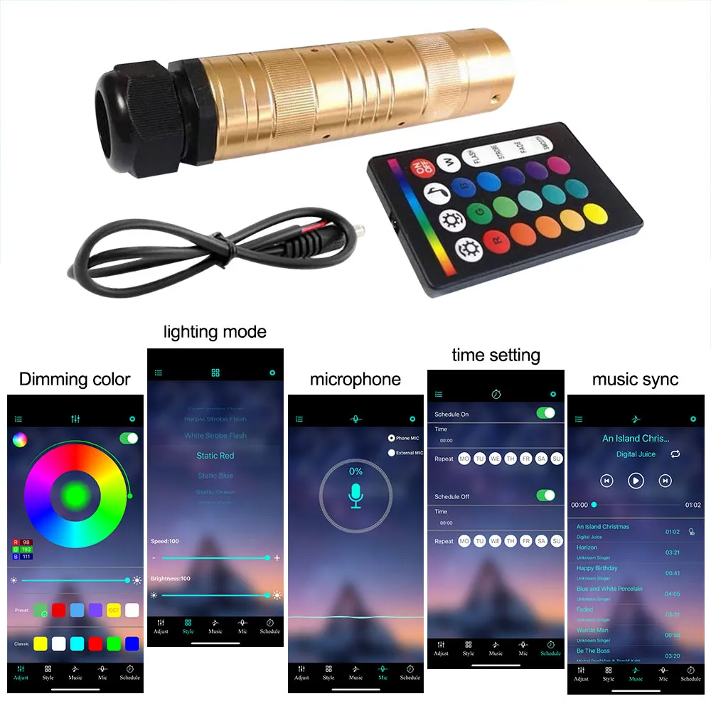 VASTFIRE RGBW Fiber Optic Star Ceiling Lights Kit with LED Engine ...