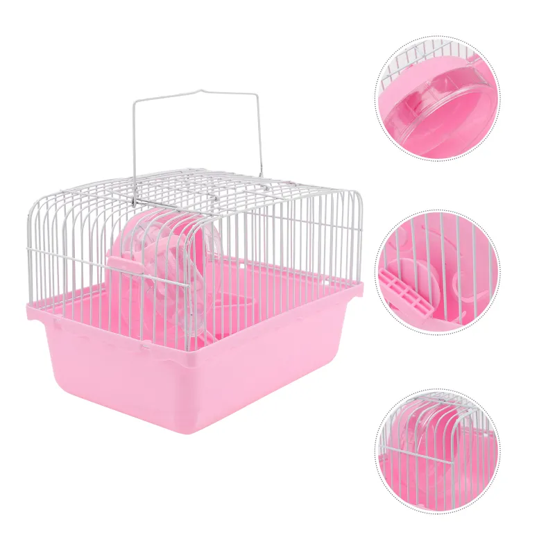 11" Small Animal Hamster Cage, Portable Outing Carrier, For
