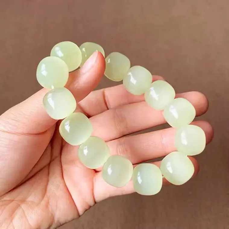 Pulsera De Jade Natural Para Mujer - Brazalete Redondo Verde, Regalo Perfecto De Joyería Natural