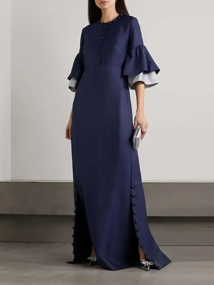 full sleeve summer maxi dress Jessalynn Cut-Out Long Sleeve Maxi Dress Green