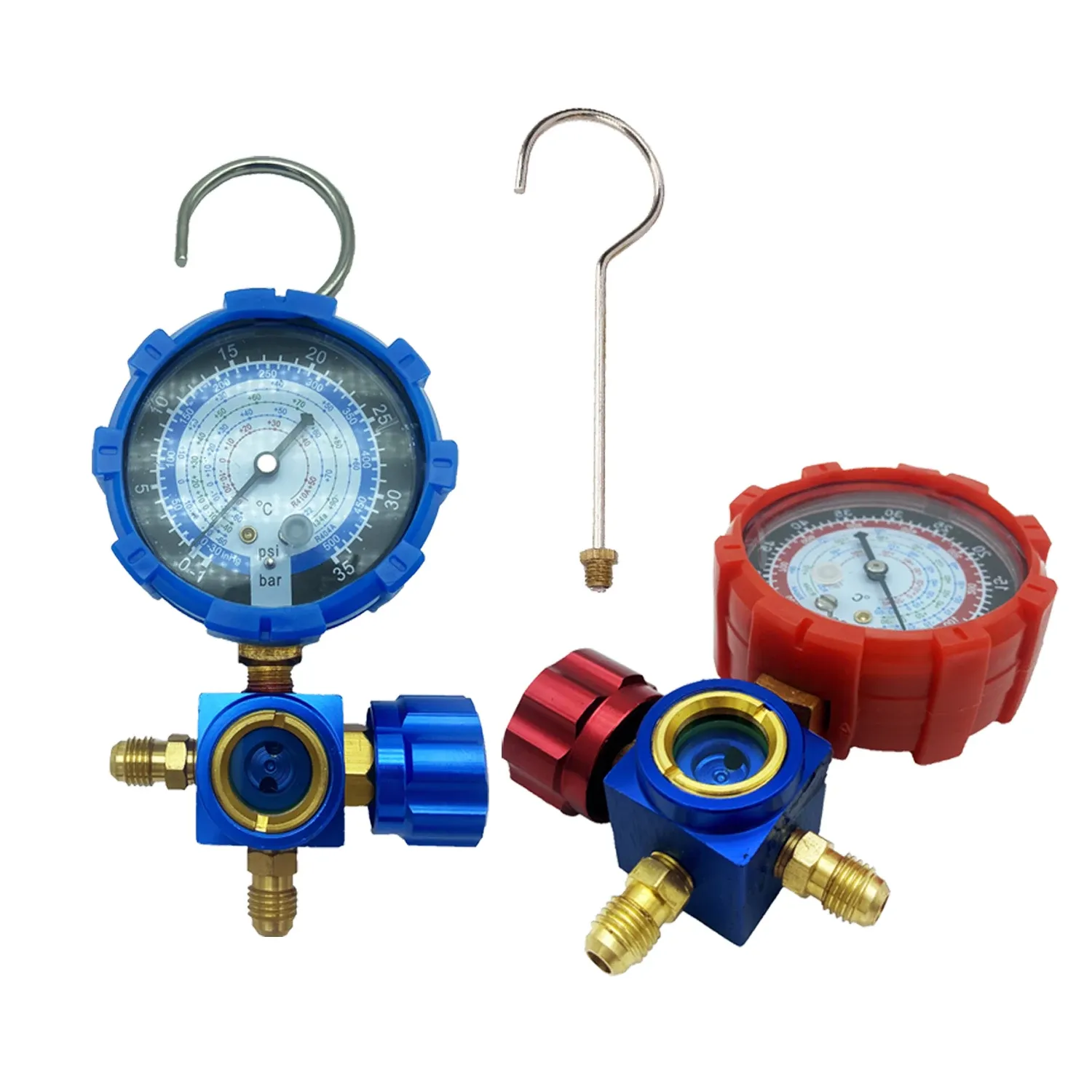 Air Condition AC Diagnostic Manifold Gauge Pressure Gauge Set Refrigerant Air Conditioning Tools With Hoses Hook