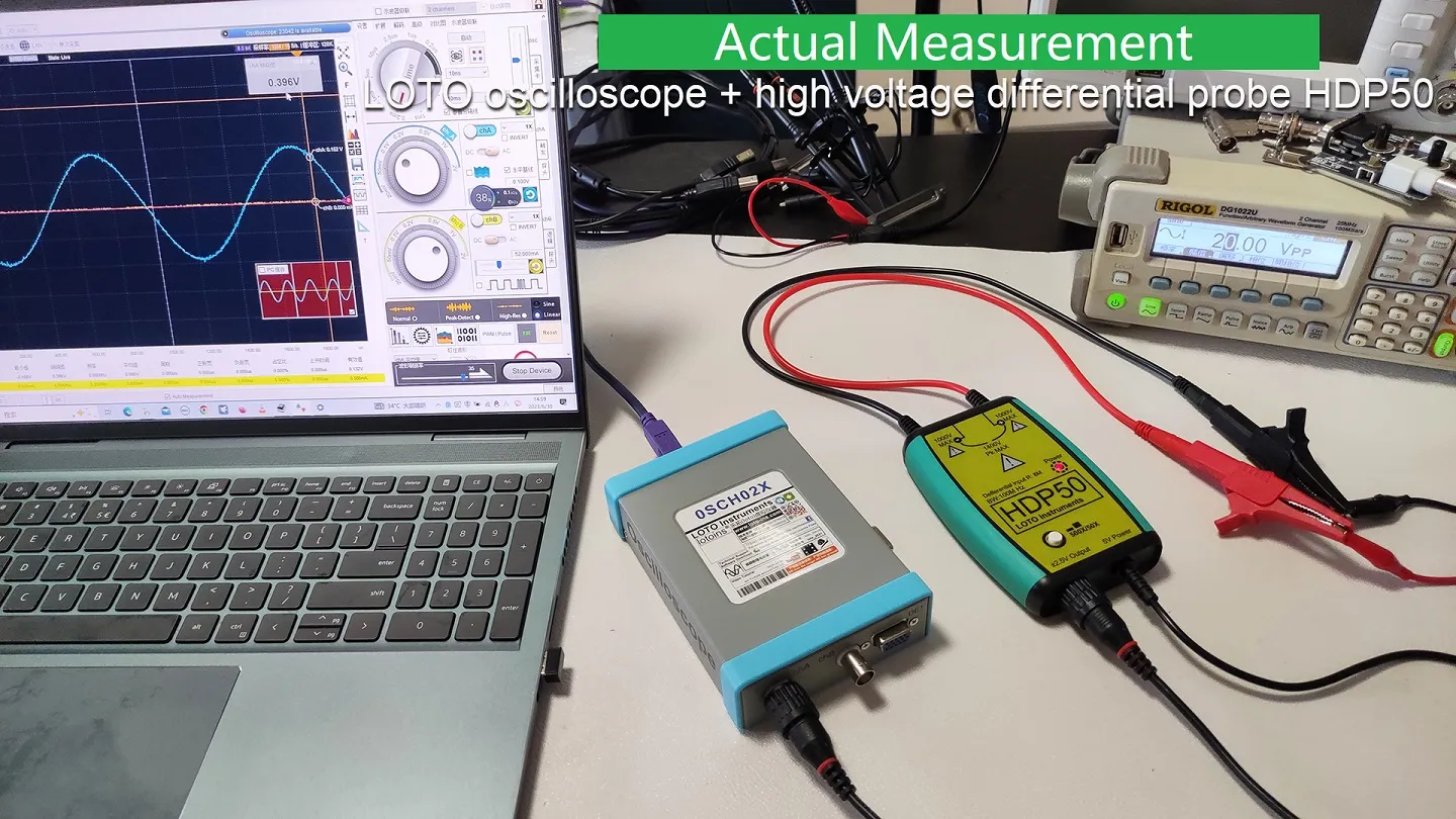 Probe Input Connector Oscilloscope High Voltage Differential Probe HDP50 with 100MHz ...