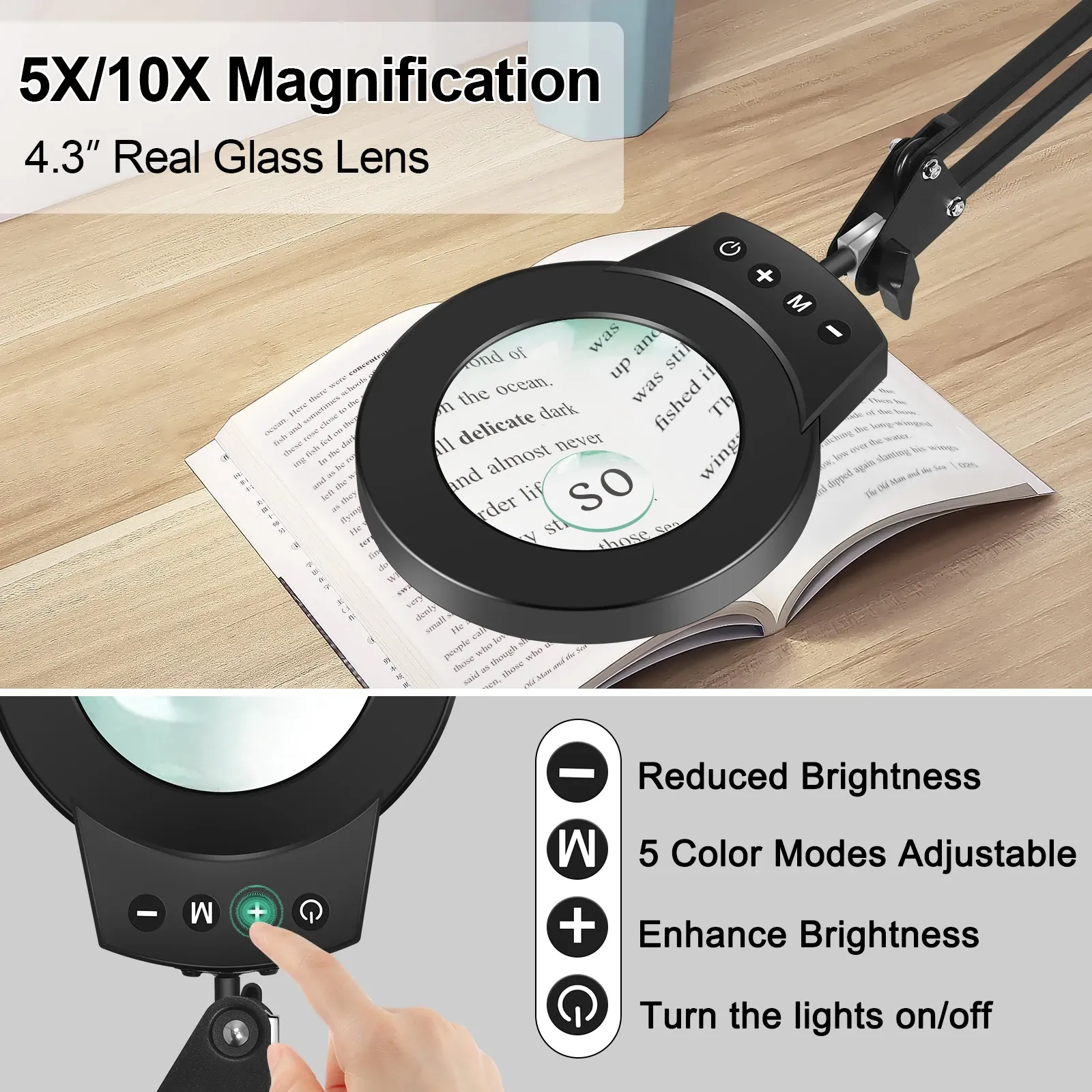 NEWACALOX 10X 5X Magnifier With Illuminated Touch Control Table Lamp For Soldering Magnifying Glass Close Work And Repairing From Homepro17 33.6 DHgate.Com