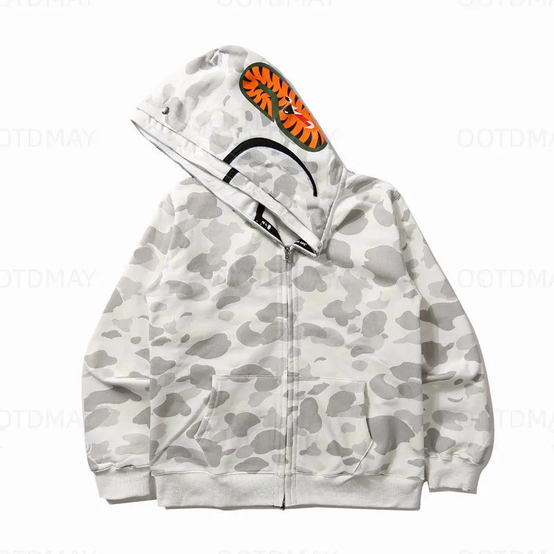 Designer Grey Graphic Crewneck Shark Hoodie For Men And Women Cool ...