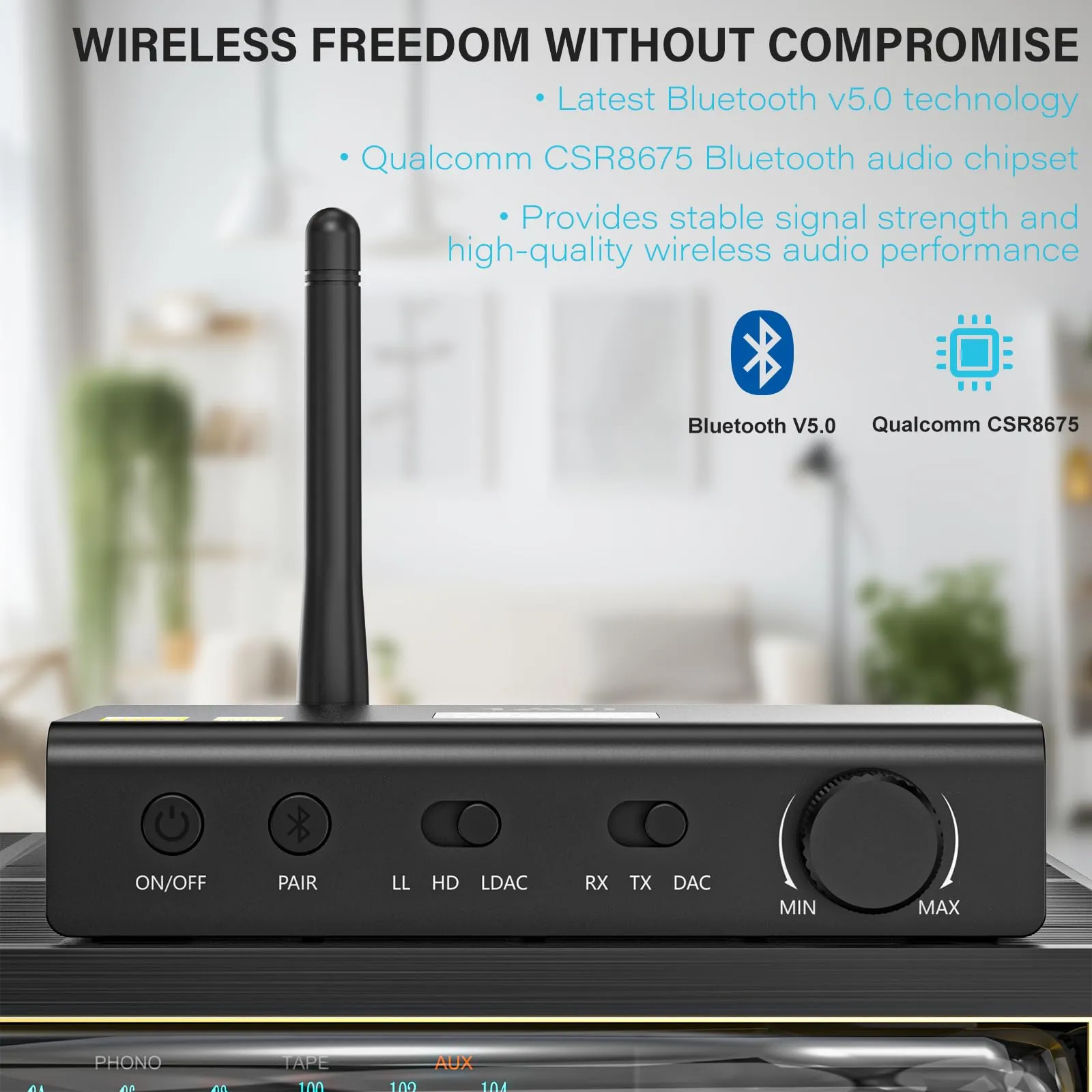 1Mii DS700 HiFi Bluetooth Transmitter Receiver DAC 3-in-1 Long