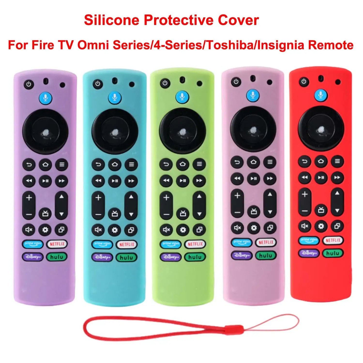 Fire Stick 4K Max Cover Silicone Remote Cases For Fire TV Stick 4K Max - 2-Pack With Wrist Lanyard (Red & Blue) Fire Tv Remote Replacement