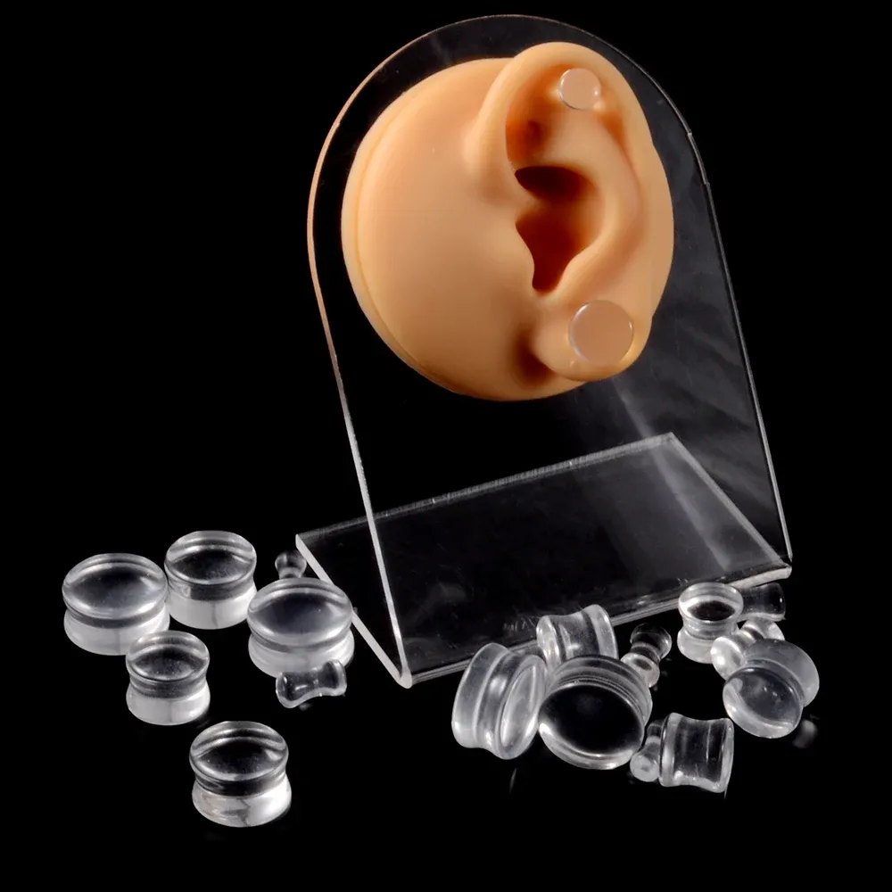 Clear Ear Piercing: Transparent Acrylic Ear Plugs Gauges, Solid