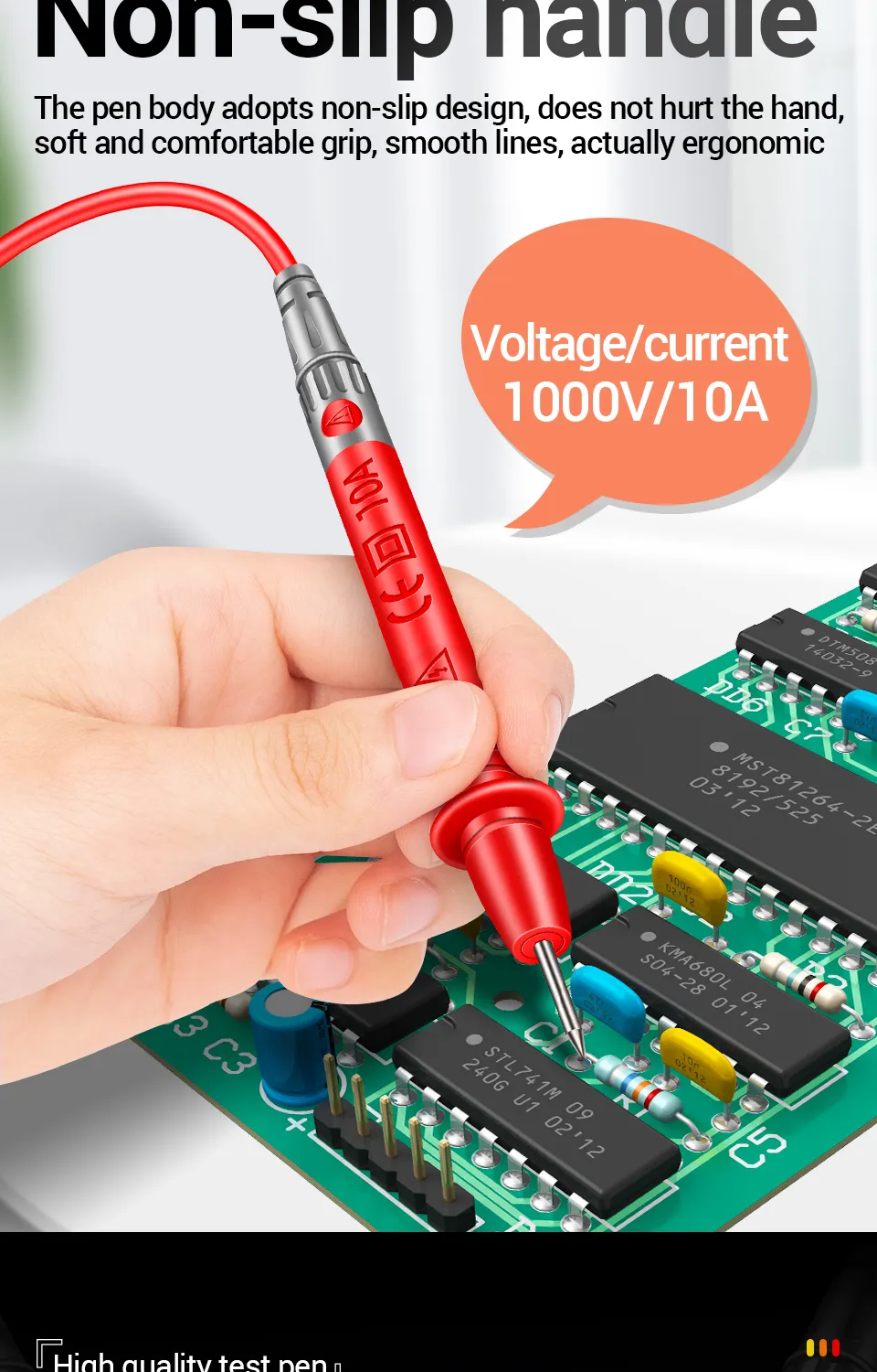 Pinetools Multimeter ANENG Multimeter PT840: 1000V/10A Digital Multimeter Test Probe Wire ...