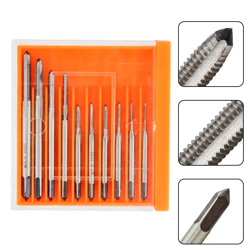 Mini Metric HSS Thread Tap Set – 10-Piece M1 To M3.5 Coarse Thread, Machine Hand Tapping Tool For Wood, Plastic, And Soft Metal
