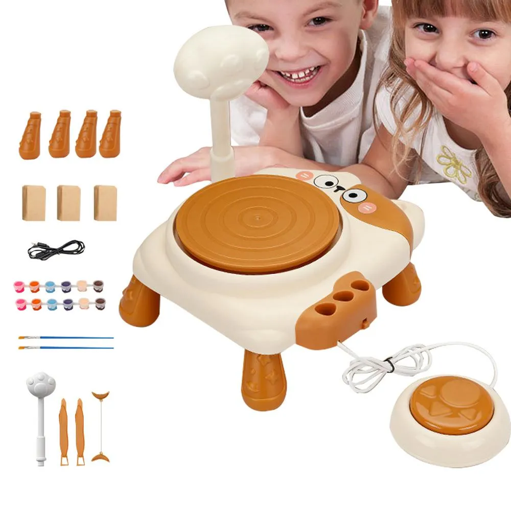 Generic Keramisch aardewerk wiel voor kinderen en volwassenen - elektrische draaitafel, klei gereedschapsset - DIY aardewerk kit voor beginners voor