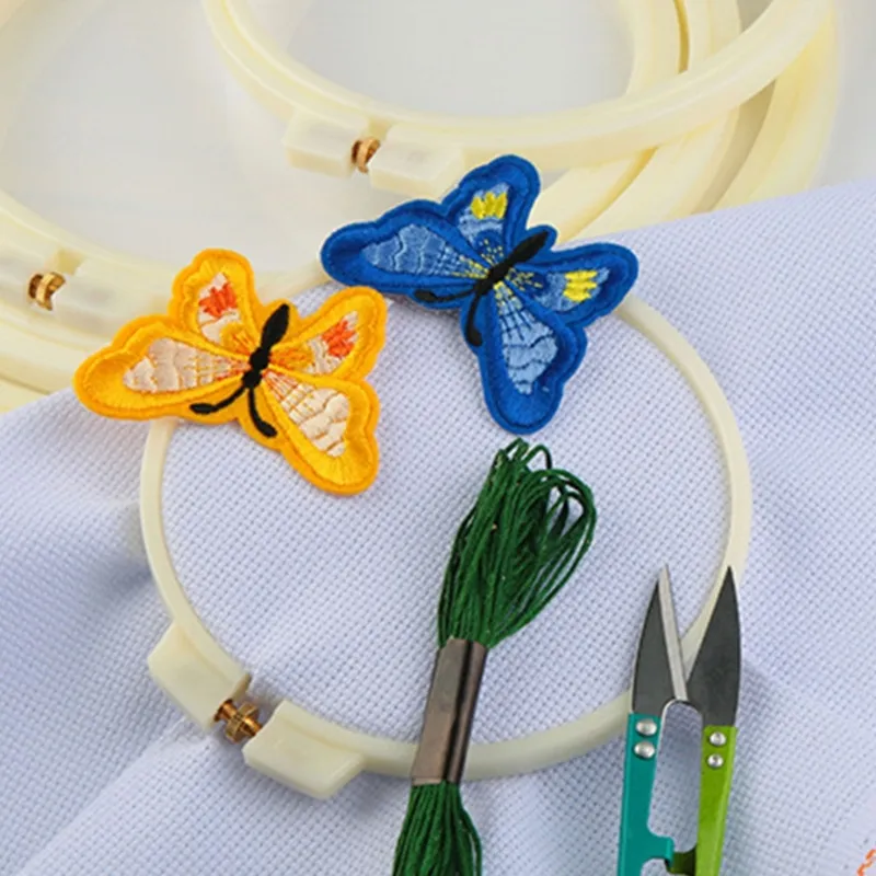 Embroiday Rings 7 Sizes Bamboo Embroidery Hoop Plastic Circle Stitch Rings for DIY ...