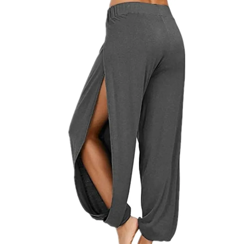 Pantalon Large Femme Yoga Palazzo Bohème – Fluide Fendu Côtés, Taille Élastique, Idéal Sport Danse Plage Fitness