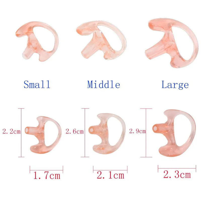 Silicone Earmold Earbud for Universal Walkie Talkie Radio with Acoustic ...