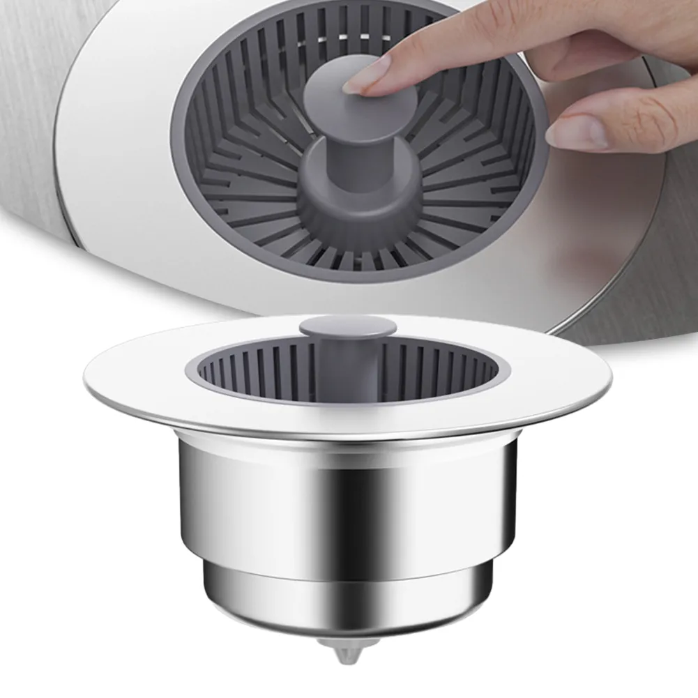 2 filtri per scarico a pavimento in acciaio inossidabile, filtro per lavandino da vasca, filtro per lavandino pop-up, filtro per lavandino da cucina, vasca da bagno (corto+lungo