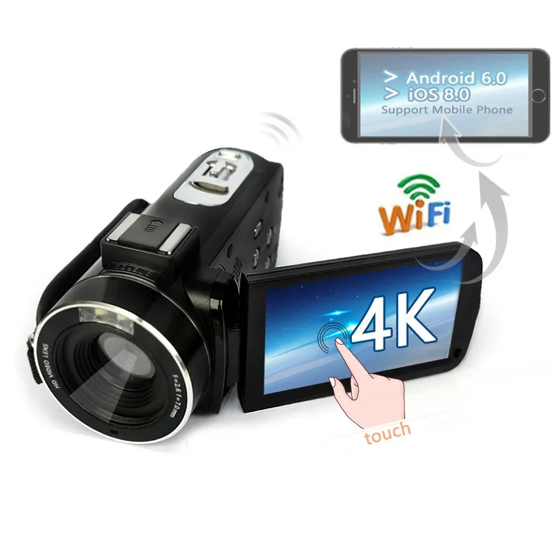 Caméscope 4K 80MP Avec Vision Nocturne IR - Pour YouTube, Vlog, Inclut Carte SD 32Go Et Micro