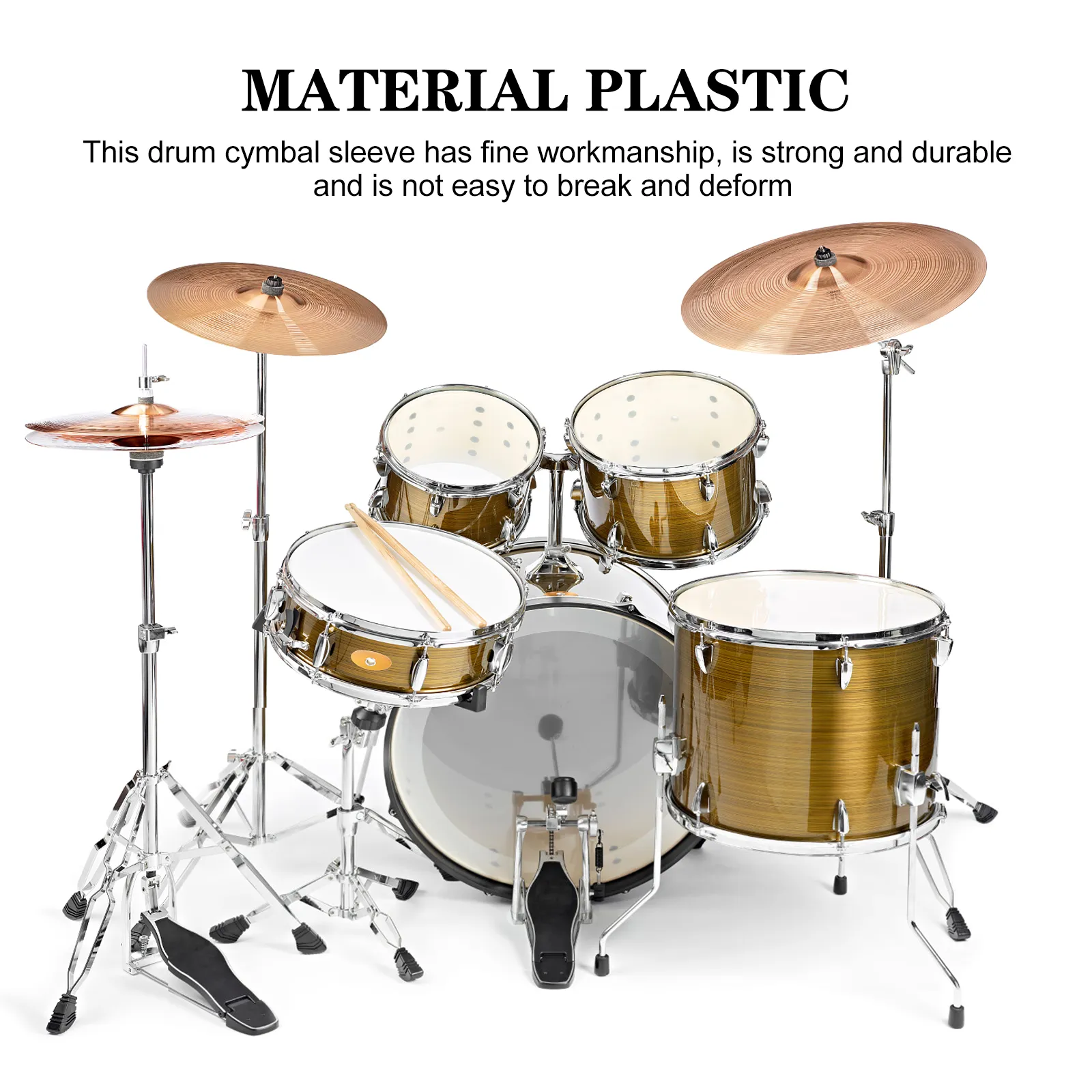 DHgate Drum Kit Cymbal Support Sleeves 24 Pack Plastic Small Black Cymbal Stand Base Sleeves for Drum Set Stands Musical Instruments