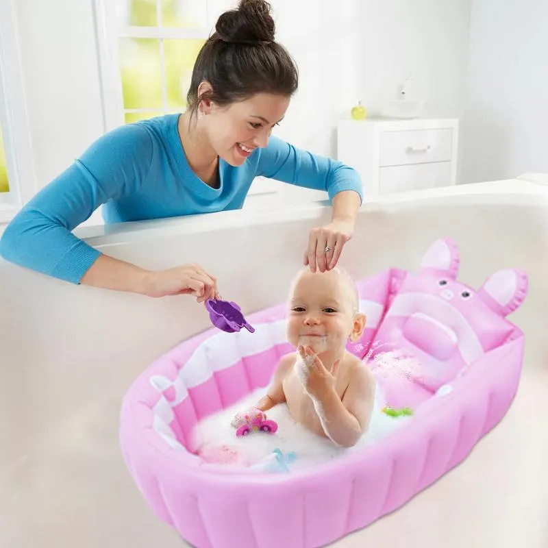 Portable Inflatable Baby Bathtub With Air Pump: Collapsible Shower