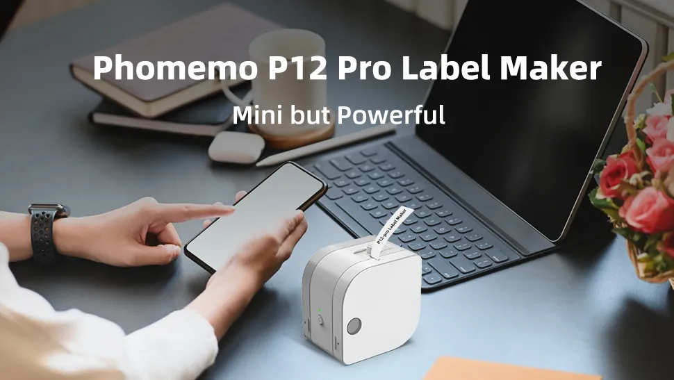 Phomemo P12 Pro Label Printer Bluetooth Rechargeable Label Maker ...