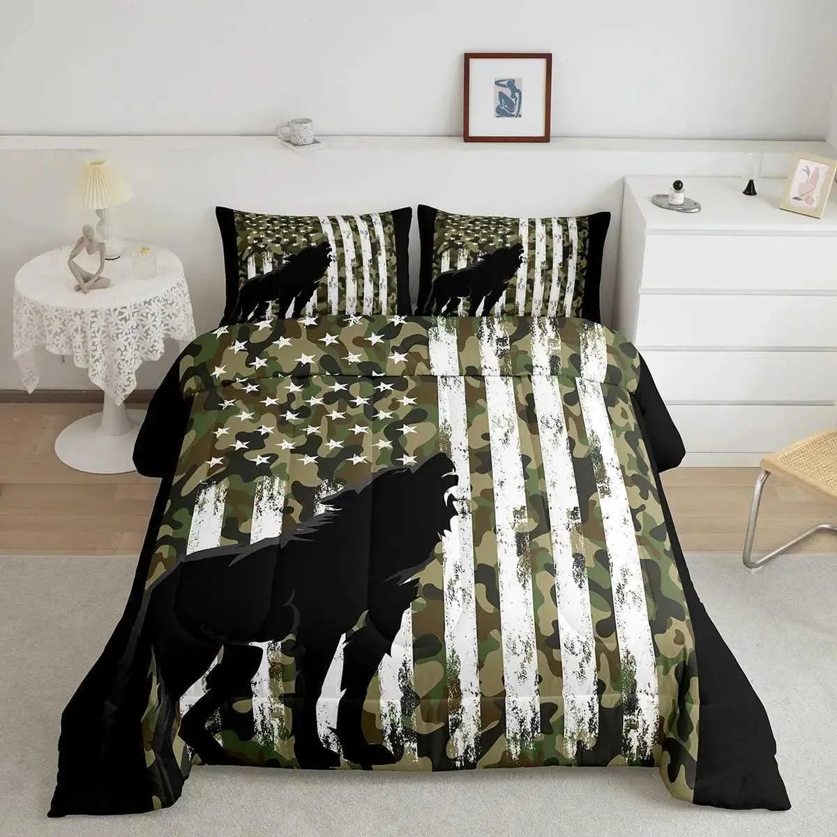 Wolf Howling Bedding Set King Size - Wild Animal Comforter For Kids, Teens, & Wildlife Lovers - View #5