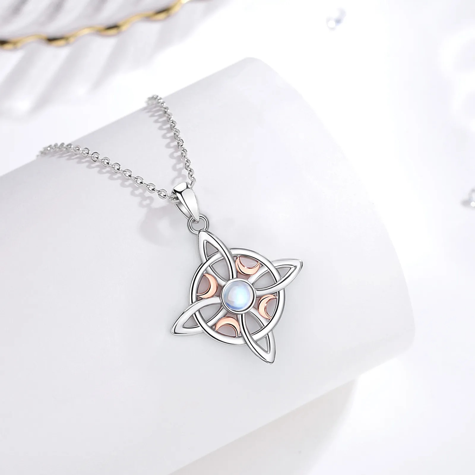 Sterling silver moonstone pendant necklace with slide charm  Sterling Silver Moonstone Slide for Necklace main image 1