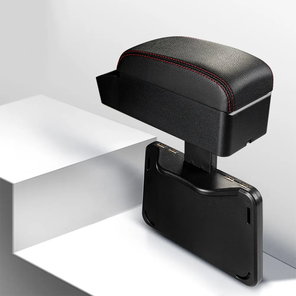 Universal Car Armrest Extender With Storage – Adjustable Height, PU Leather, Fits 0.26-1.06” Gap