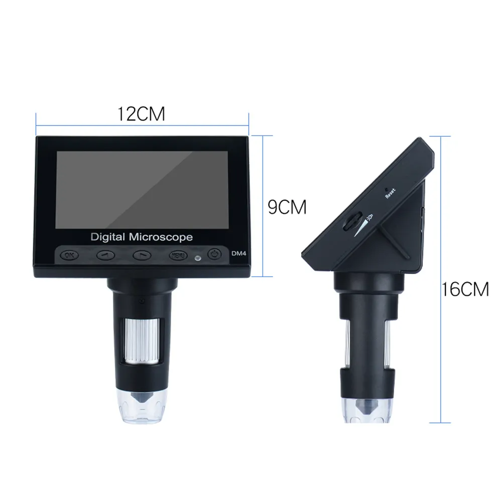 LCD Digital Microscope 50X-1000X Electronic Video Microscope with 4.3 ...