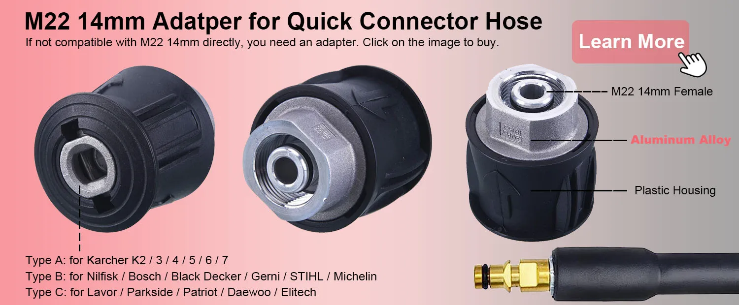 Adaptateur Baïonnette Pour Nettoyeur Haute Pression - Connecte Accessoires Série K à Black & Decker, Bosch