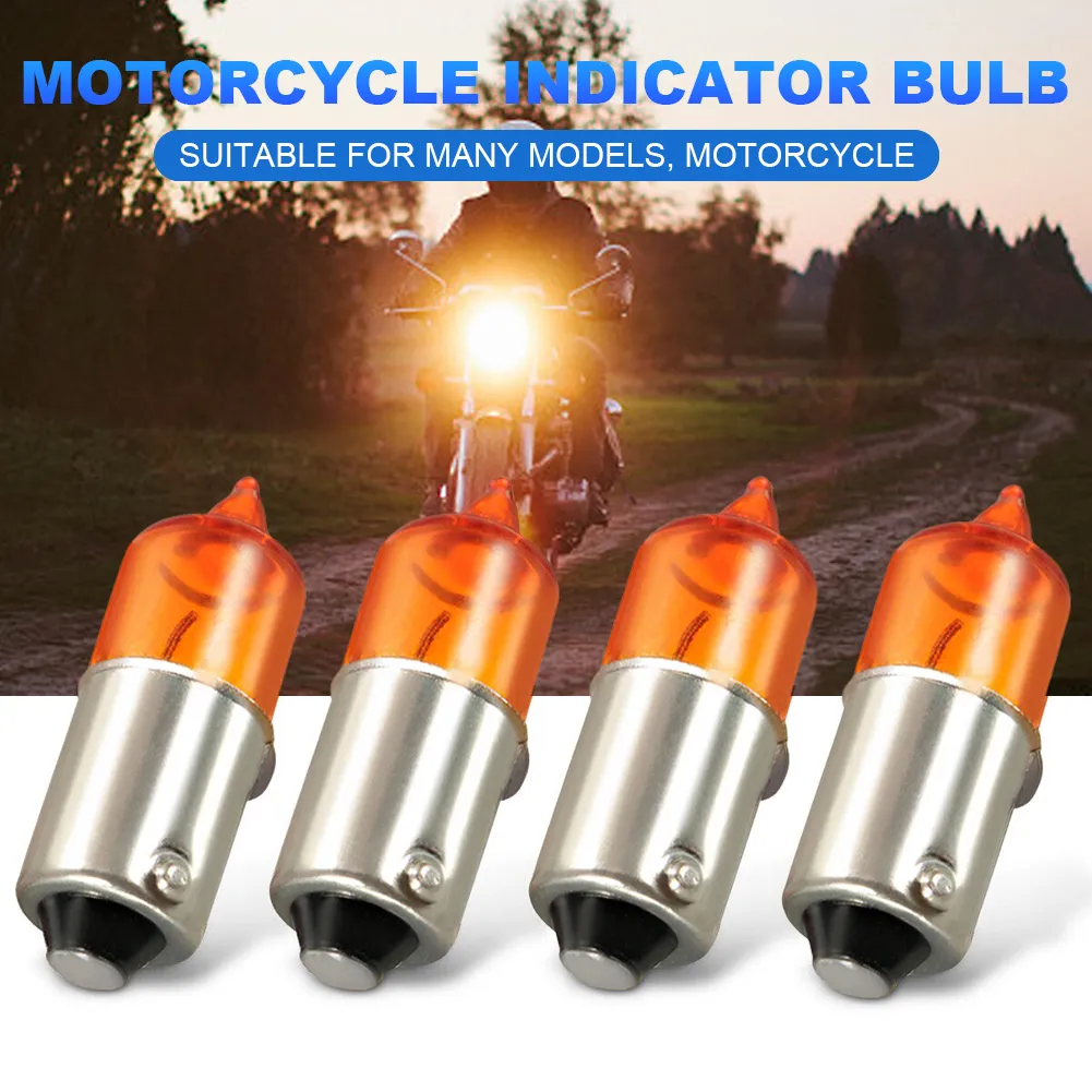 LED Bullet Indicators 8mm 4x Mini LED Turn Signal Lights - Amber, 8mm Mount, Universal Fit For Motorcycles & Scooters 12V LED Indicators