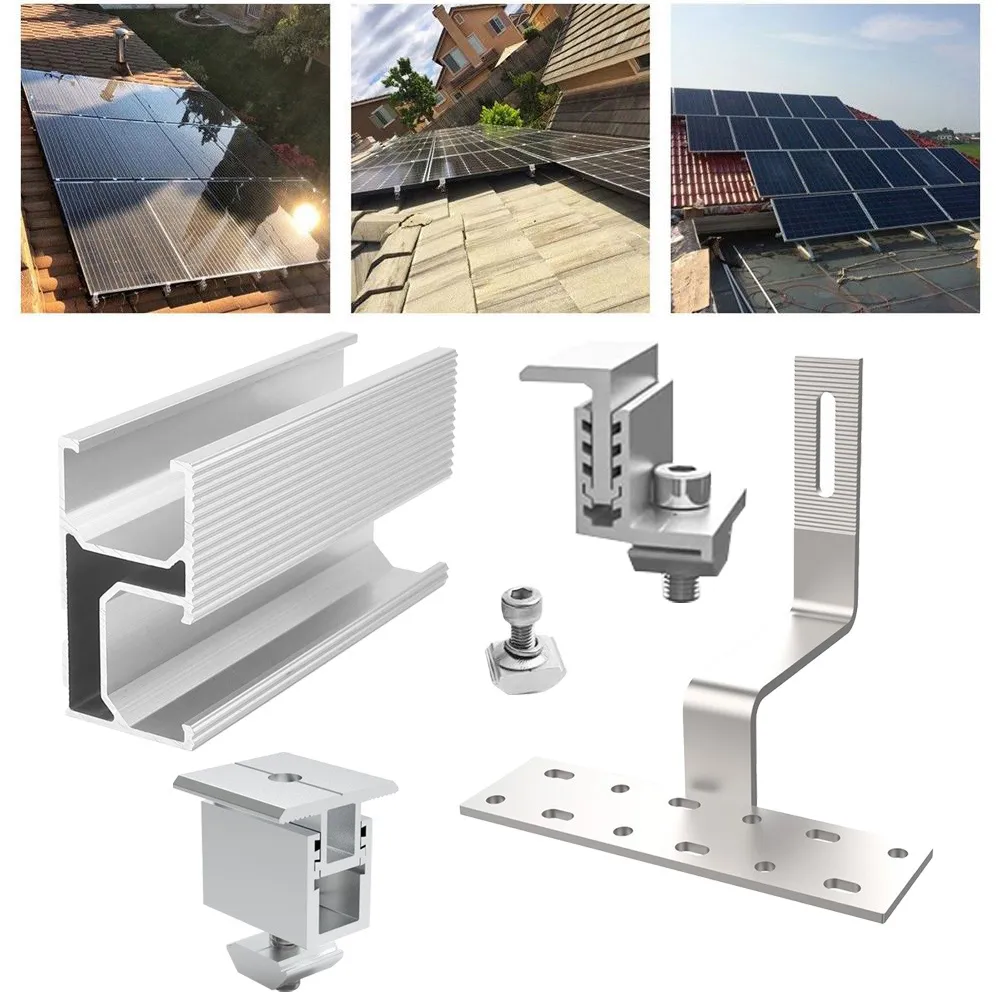 Solar Roof Mounting Bracket Kit - Adjustable Rail Hook for 35-50mm ...
