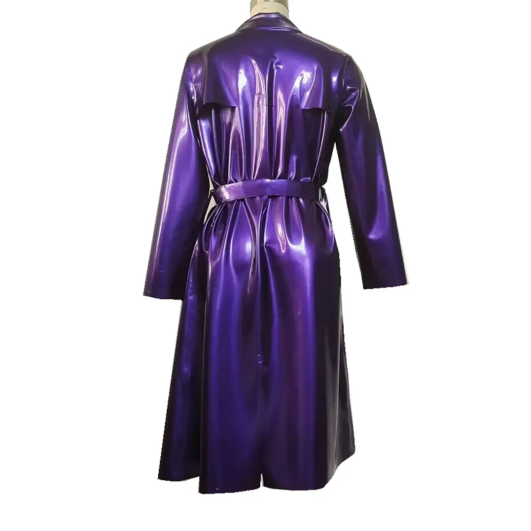 Handmade Metallic Purple Gummi Shine Windcoat For Women And Handmade Metallic Purple Gummi Shine Windcoat For Women And