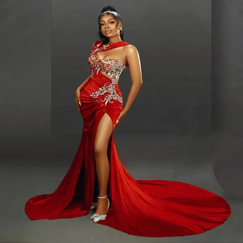 Red velvet dress prom 2025