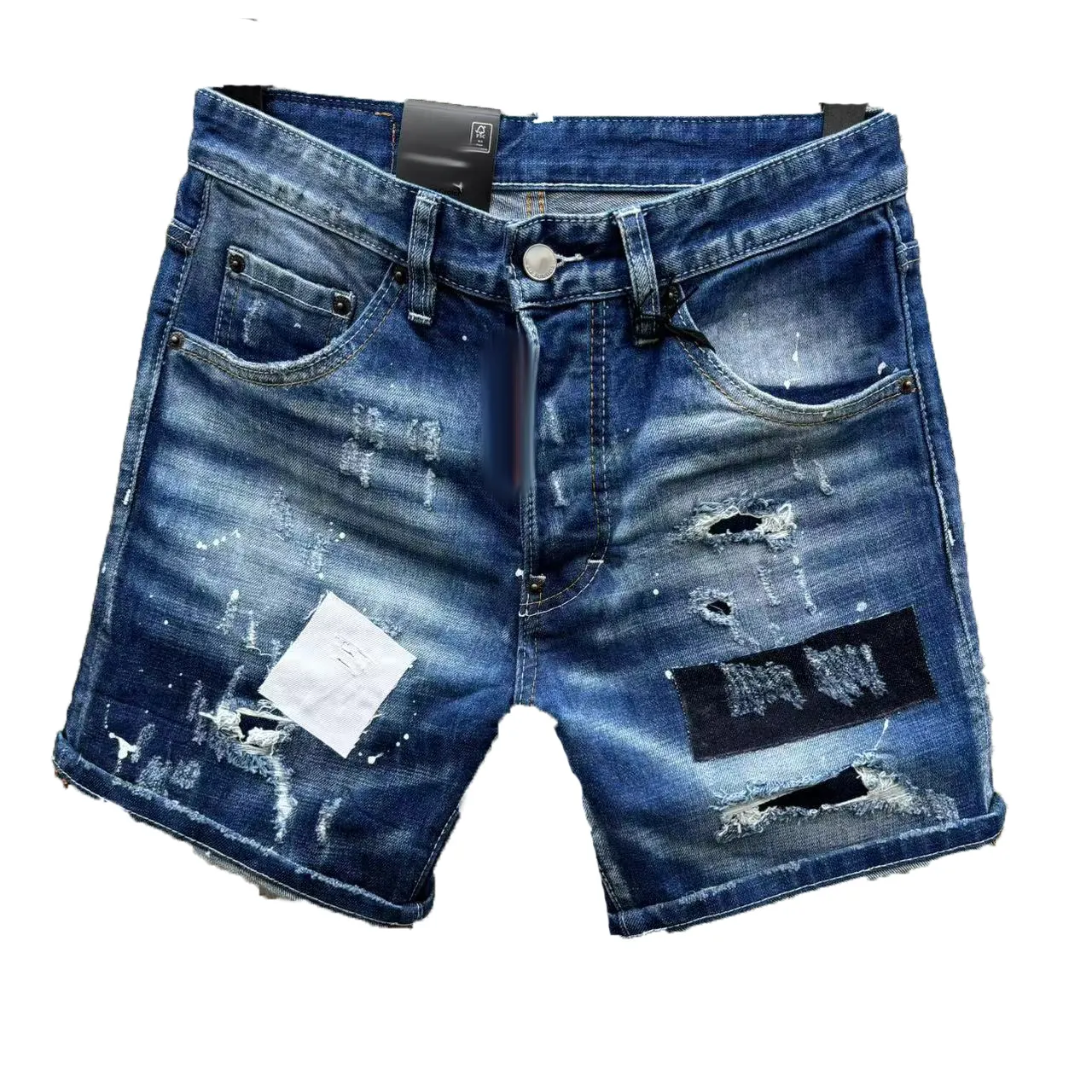 Denim Strappati Pantaloncini Jeans Vita Alta Larghi Shorts In Denim