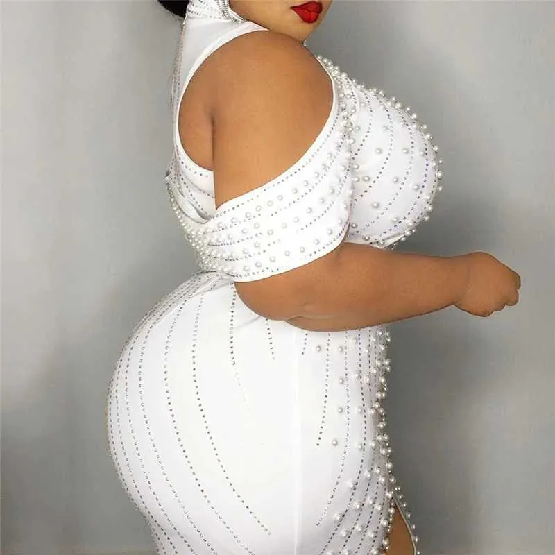 white nightclub dress Slaydiva Elegant White Deep V-Neck Mermaid Dress For Women,70s Style Summer Spring Dress,Suitable For Party,Night Out,Birthday,Bar,Nightclub & Valentine's Day