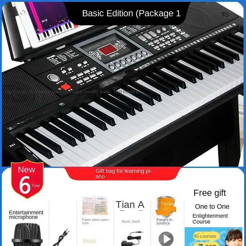 Claviers Piano Baby Music Sound Toys Multi fonction 61 Organe électronique clé pour adultes et enfants Piano pour garçons et filles enseignant WX5.216352