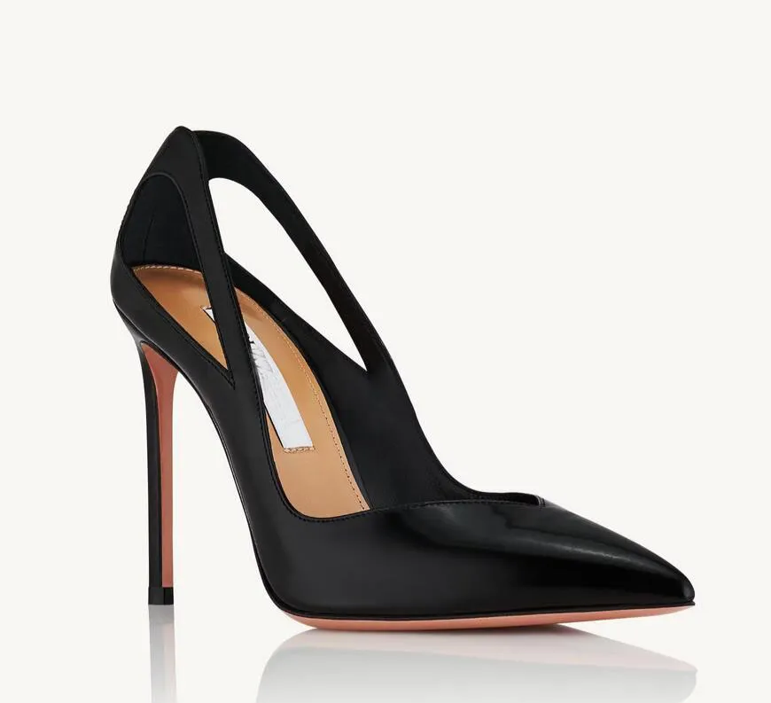 DHgate Metallic Leather High Heels Cross Toe Pumps for Women Luxury Evening Wedding Sandals with Bowtie Black US Sizes 4 12 Shoes Accessories