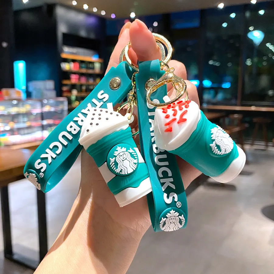 Luxury Starbucks Bubble Tea Keychain With Delicate Bear Luxury Starbucks Bubble Tea Keychain With Delicate Bear