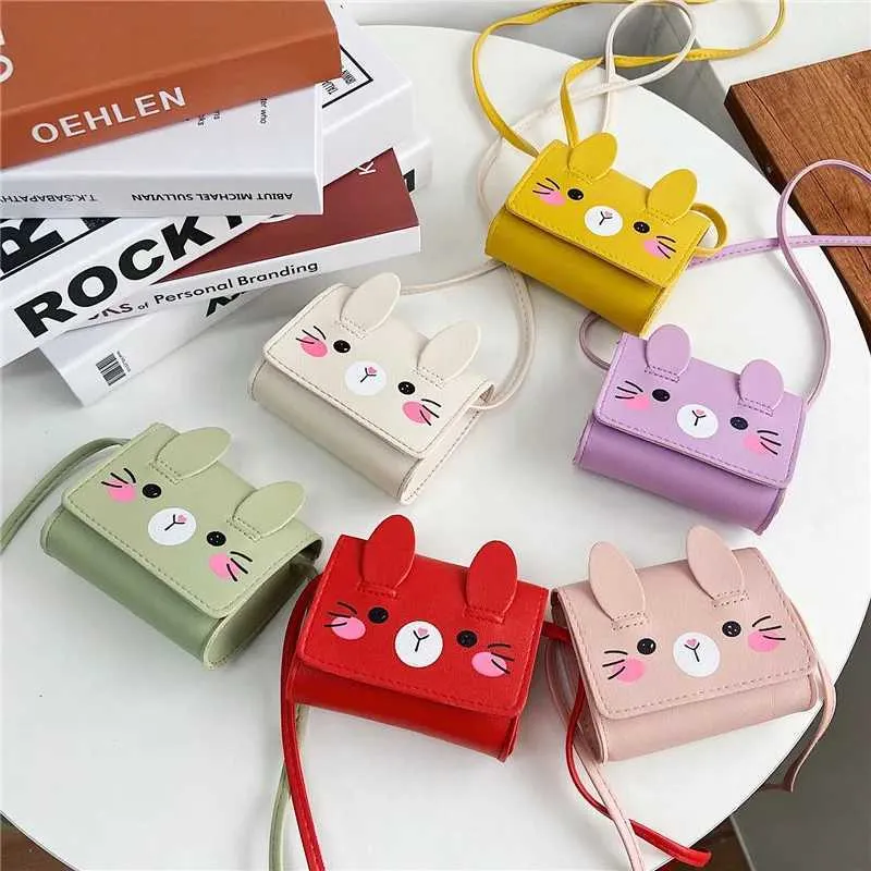 Cute Cartoon Rabbit Kids Crossbody Bags Small Shoulder Purse Mini Coin Purse for Children Girls Boys