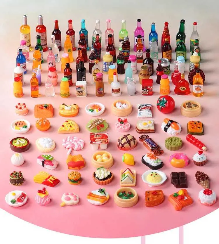 thumbnail image 2 of Dashushu 24-Piece 1/6 Scale Miniature Dollhouse Food & Drink Set – Cakes, Wine & Accessories 2 of 4