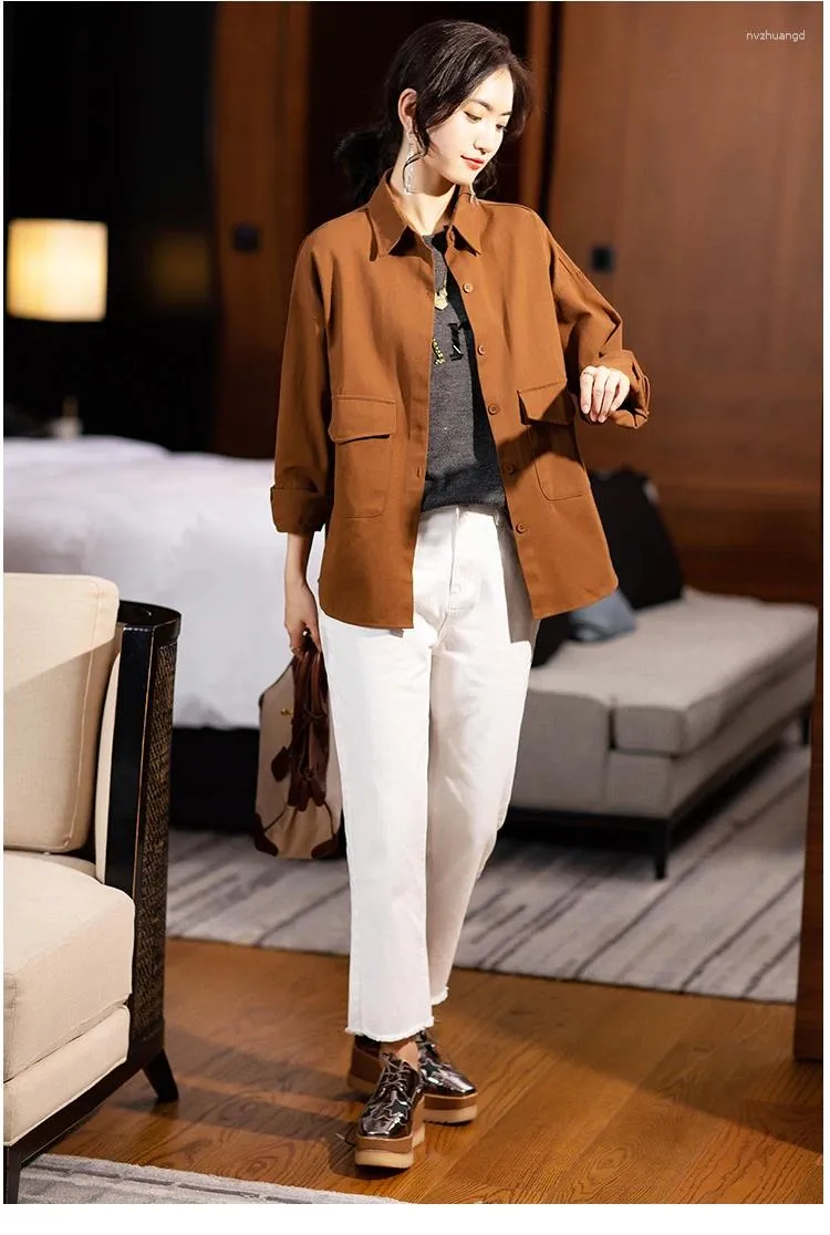 DHgate Retro Plus Size Womens Loose Long Sleeve Polo Shirts for Spring Casual Tops Apparel