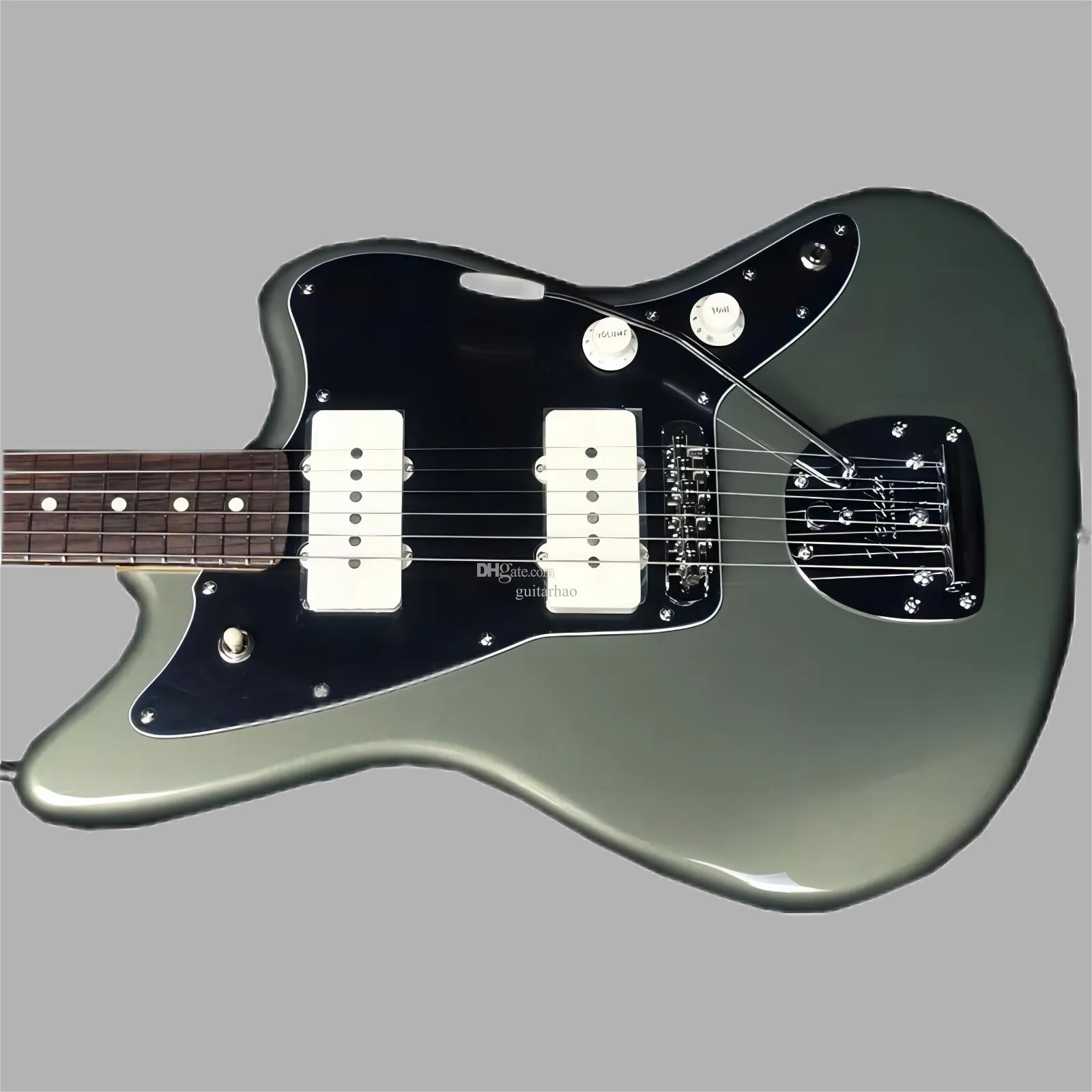 Solid Body Jazz Guitar Jasper Olive Metal Jazzmaster With Matching