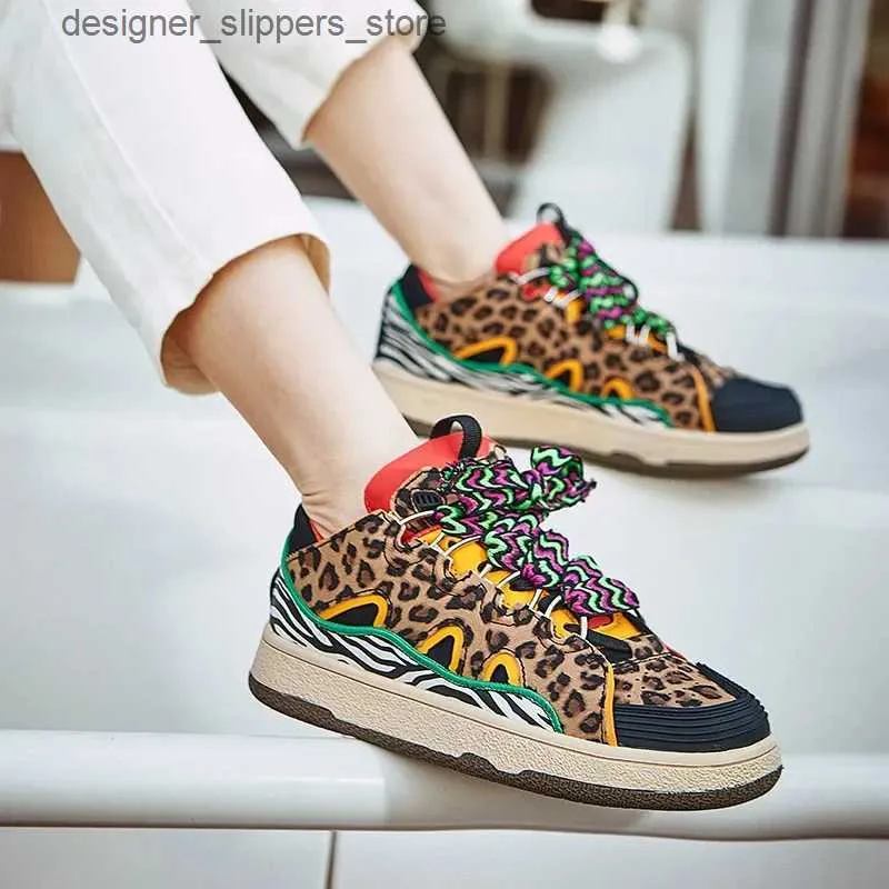 Casual Shoes Womens Sports Shoes High Quality Velvet Leopard Womens Shoes Fashion Sexy Slim Platform Shoes 2024 Basket Womens Shoes Q240523