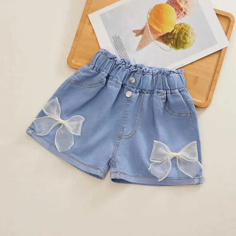 2024 Summer Kids Denim Shorts Breathable Cool Jeans Shorts for Girls