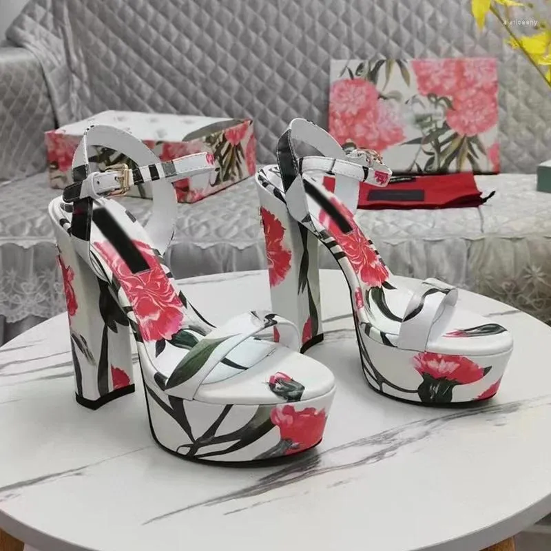 Flower print sandals hot sale