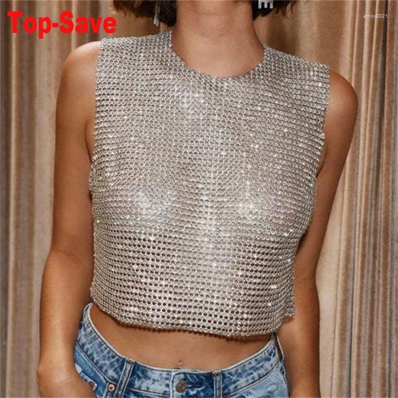 Diamond mesh crop top sales