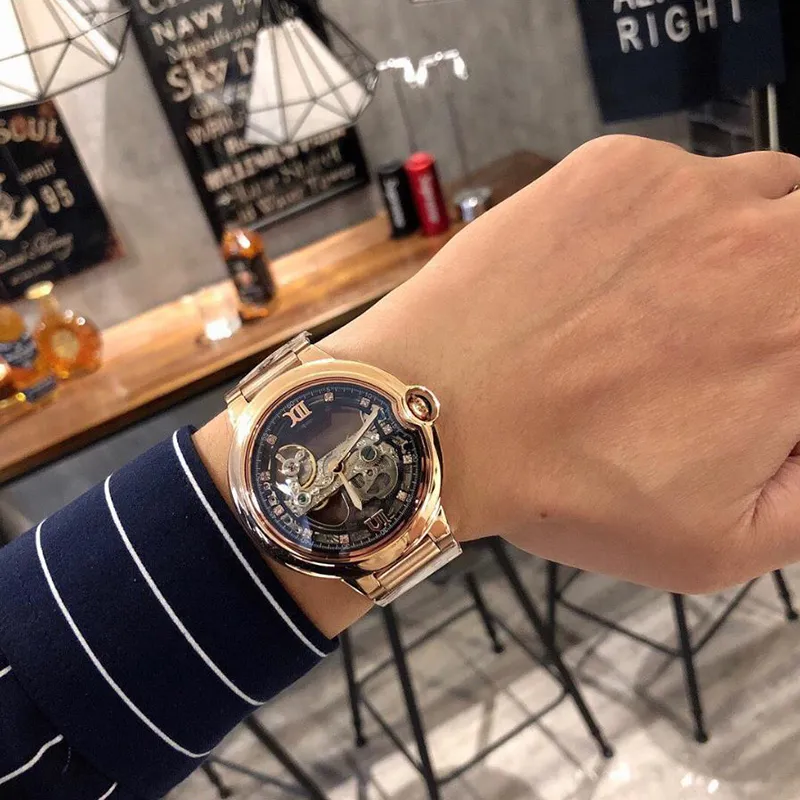 Transparent dial wrist watch hot sale