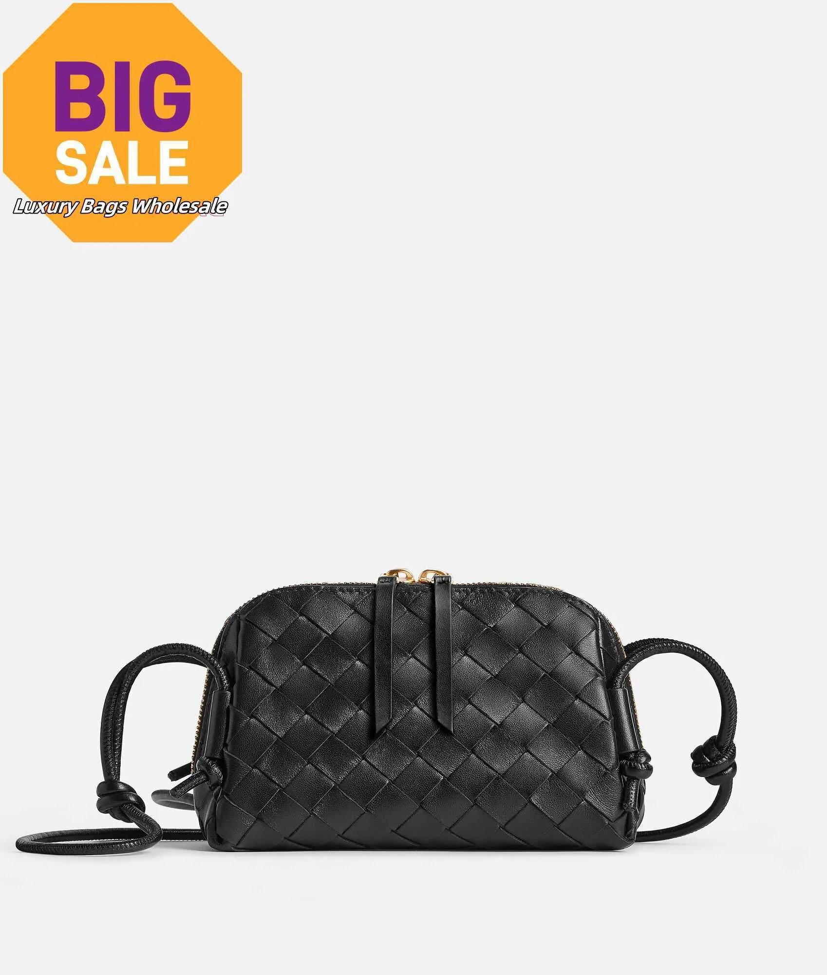DHgate Intrecciato Nappa Leather Pouch Adjustable Strap Shoulder Bag Black Bags Luggage Accessories