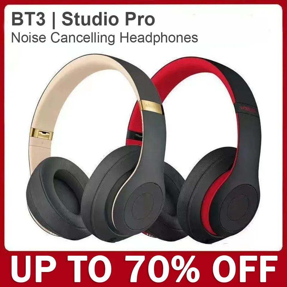 ST3 Headsets Studio Pro Wireless Bluetooth Earphones Noise Cancelling Beat Headphone Sports Headset Head Wireless Mic Noise cancelling Stereo for phone computer